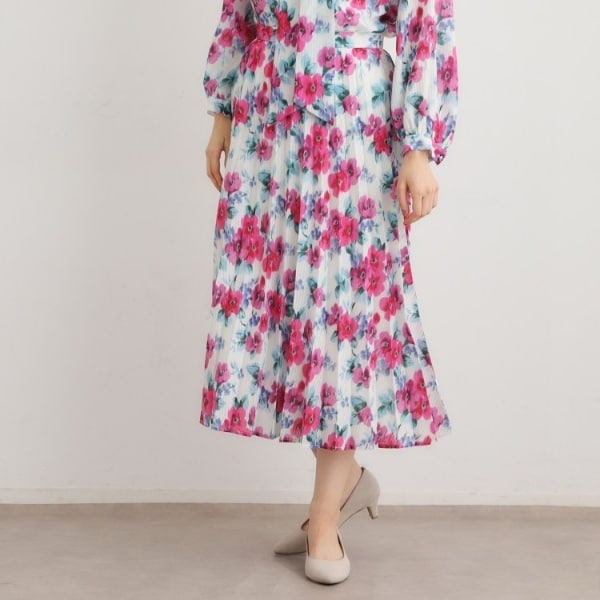 ローラ アシュレイ（LAURA ASHLEY）/【手洗い可／同柄アイテムあり】フリーサム ヘイズ柄 プリーツスカート