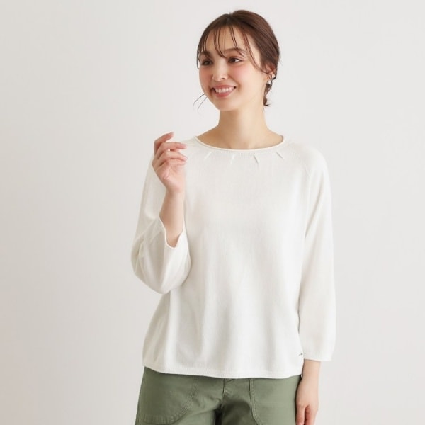 ローラ アシュレイ（LAURA ASHLEY）/【人気デザイン！日本製／ロゴ刺繍入り／ワンマイルウエア】コットン プルオーバーニット_1