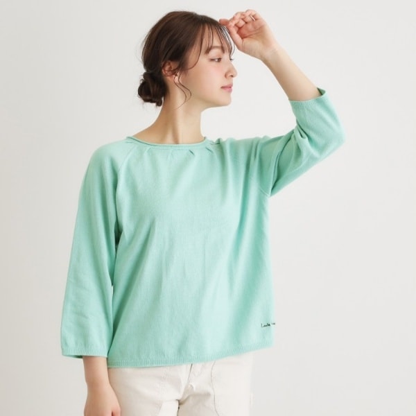 ローラ アシュレイ（LAURA ASHLEY）/【人気デザイン！日本製／ロゴ刺繍入り／ワンマイルウエア】コットン プルオーバーニット