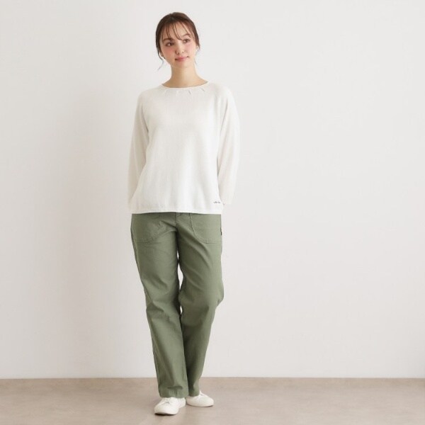 ローラ アシュレイ（LAURA ASHLEY）/【人気デザイン！日本製／ロゴ刺繍入り／ワンマイルウエア】コットン プルオーバーニット_4