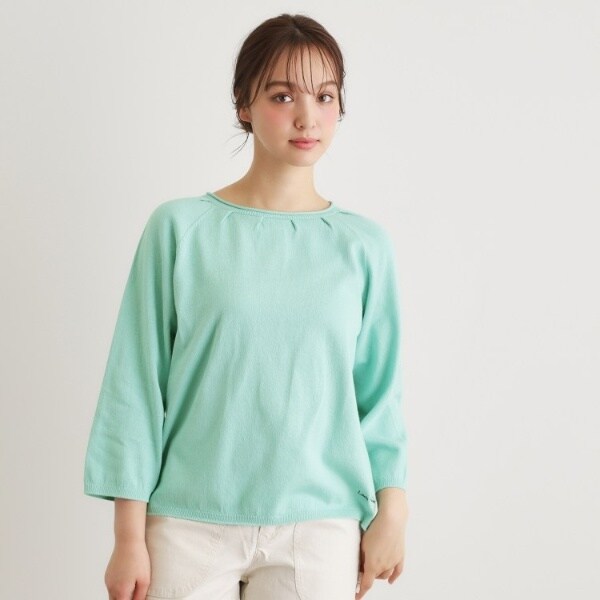 ローラ アシュレイ（LAURA ASHLEY）/【人気デザイン！日本製／ロゴ刺繍入り／ワンマイルウエア】コットン プルオーバーニット_7