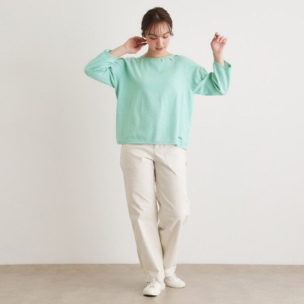 ローラ アシュレイ（LAURA ASHLEY）/【人気デザイン！日本製／ロゴ刺繍入り／ワンマイルウエア】コットン プルオーバーニット_8