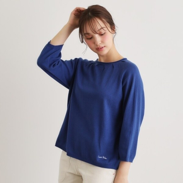 ローラ アシュレイ（LAURA ASHLEY）/【人気デザイン！日本製／ロゴ刺繍入り／ワンマイルウエア】コットン プルオーバーニット_11