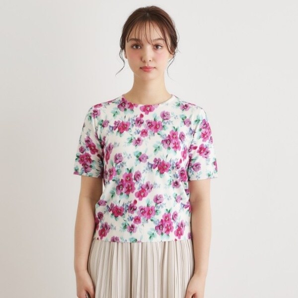 ローラ アシュレイ（LAURA ASHLEY）/【洗える／5分袖／同柄・同素材アイテムあり】フリーサム ヘイズ柄 プリントニット_10