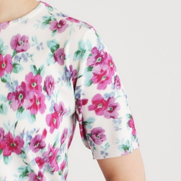 ローラ アシュレイ（LAURA ASHLEY）/【洗える／5分袖／同柄・同素材アイテムあり】フリーサム ヘイズ柄 プリントニット_14