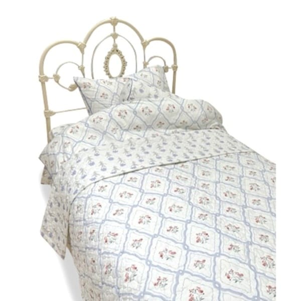 ローラ アシュレイ（LAURA ASHLEY）/ピンフォード トレリス 柄 キルトマルチカバー 250×200cm
