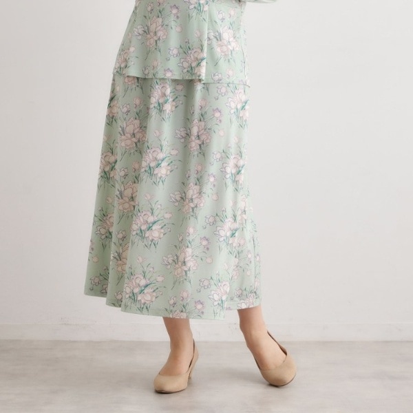 ローラ アシュレイ（LAURA ASHLEY）/【ウエストゴム仕様／洗える／ジャージ素材／同柄アイテムあり】サトクリフ チューリップス柄スカ…