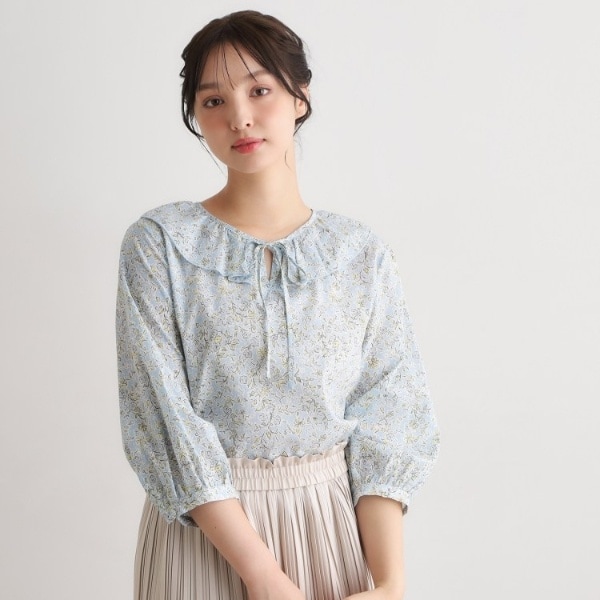 ローラ アシュレイ（LAURA ASHLEY）/【7分袖／洗える／同柄アイテムあり】ハービー フィールド柄 ブラウス