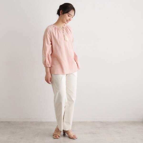 ローラ アシュレイ（LAURA ASHLEY）/【コットン100％／7分袖／4colors】フォスコット ダマスク柄 刺繍ブラウス_9