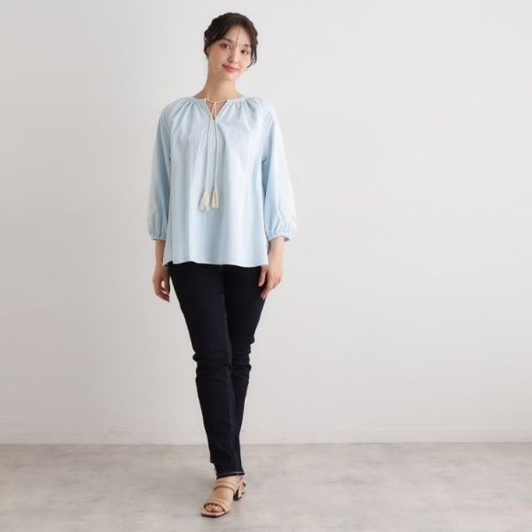 ローラ アシュレイ（LAURA ASHLEY）/【コットン100％／7分袖／4colors】フォスコット ダマスク柄 刺繍ブラウス_13