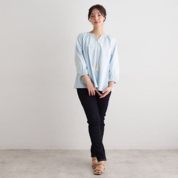 ローラ アシュレイ（LAURA ASHLEY）/【コットン100％／7分袖／4colors】フォスコット ダマスク柄 刺繍ブラウス_14