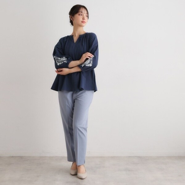 ローラ アシュレイ（LAURA ASHLEY）/【コットン100％／7分袖／4colors】フォスコット ダマスク柄 刺繍ブラウス_18