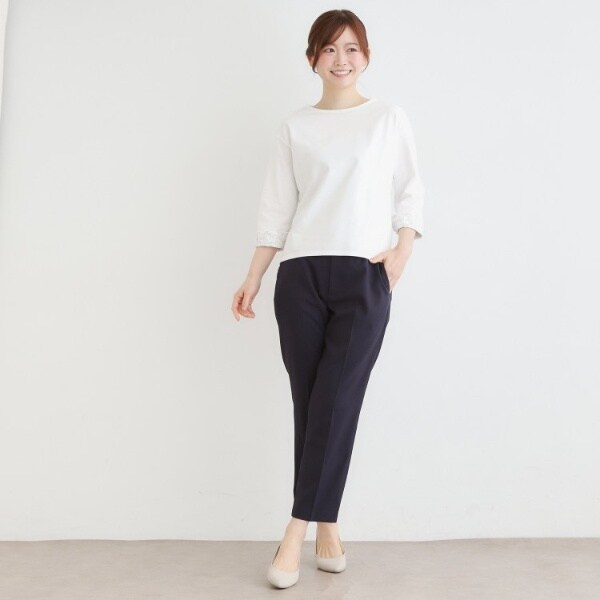 ローラ アシュレイ（LAURA ASHLEY）/【7分袖／コットン100％／見返し刺繍入り／5colors】ハービー フィールド柄プルオーバー
