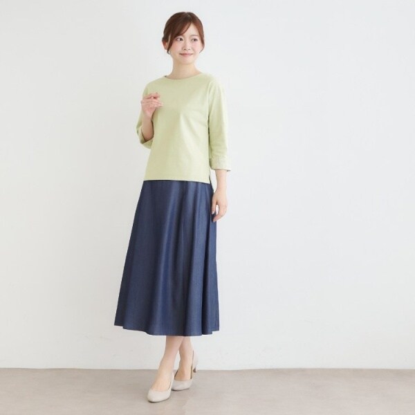 ローラ アシュレイ（LAURA ASHLEY）/【7分袖／コットン100％／見返し刺繍入り／5colors】ハービー フィールド柄プルオーバー