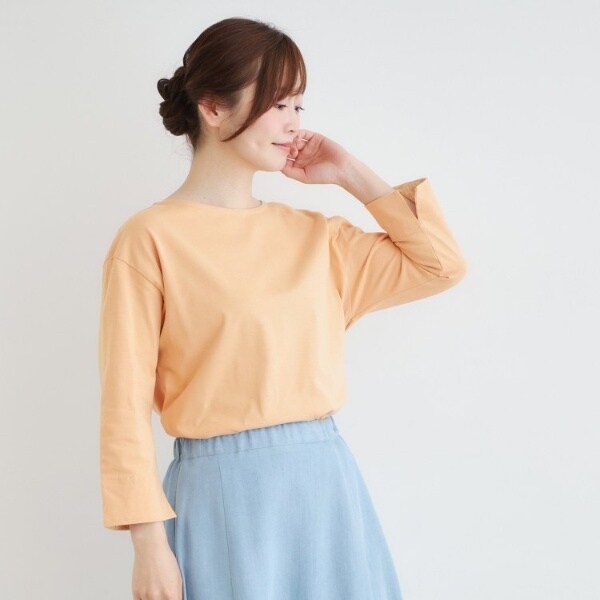 ローラ アシュレイ（LAURA ASHLEY）/【7分袖／コットン100％／見返し刺繍入り／5colors】ハービー フィールド柄プルオーバー