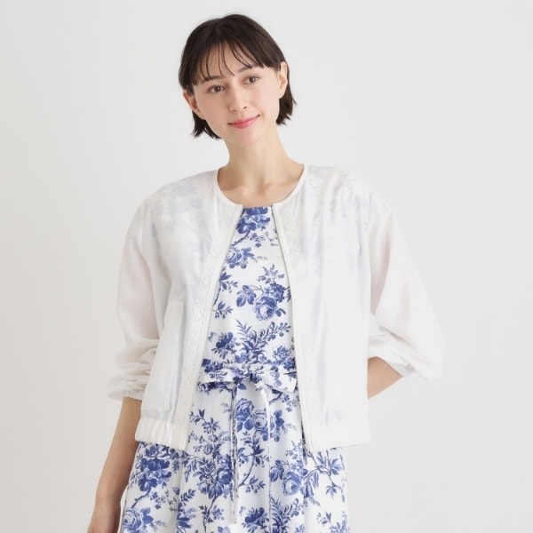 ローラ アシュレイ（LAURA ASHLEY）/【洗える／プラケット刺繍入り／羽織に使える】シアーブルゾン_1