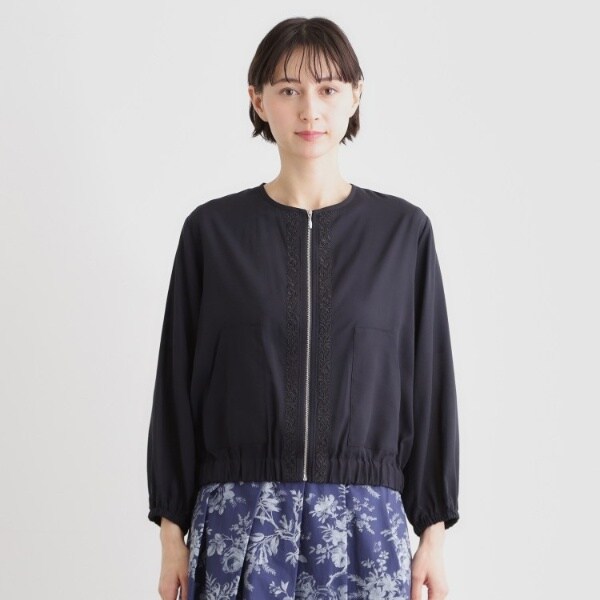 ローラ アシュレイ（LAURA ASHLEY）/【洗える／プラケット刺繍入り／羽織に使える】シアーブルゾン_10