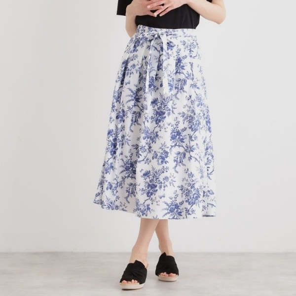 ローラ アシュレイ（LAURA ASHLEY）/【洗える／コットン100％／ウエストゴム／3colors】ウォールド ガーデン柄スカート_1
