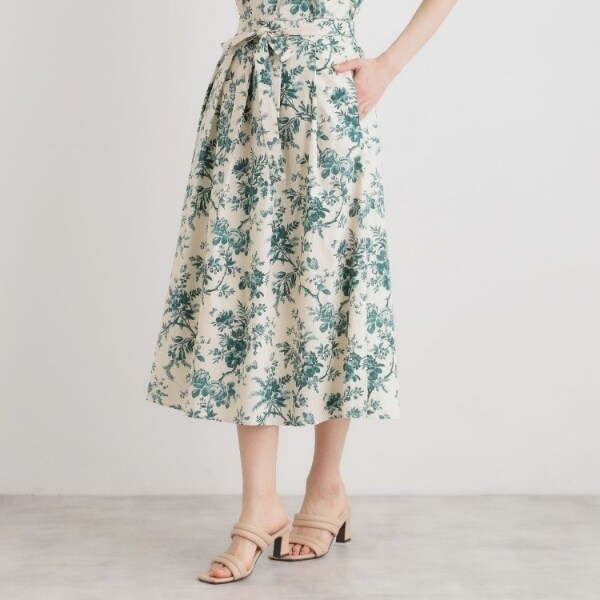 ローラ アシュレイ（LAURA ASHLEY）/【洗える／コットン100％／ウエストゴム／3colors】ウォールド ガーデン柄スカート_3