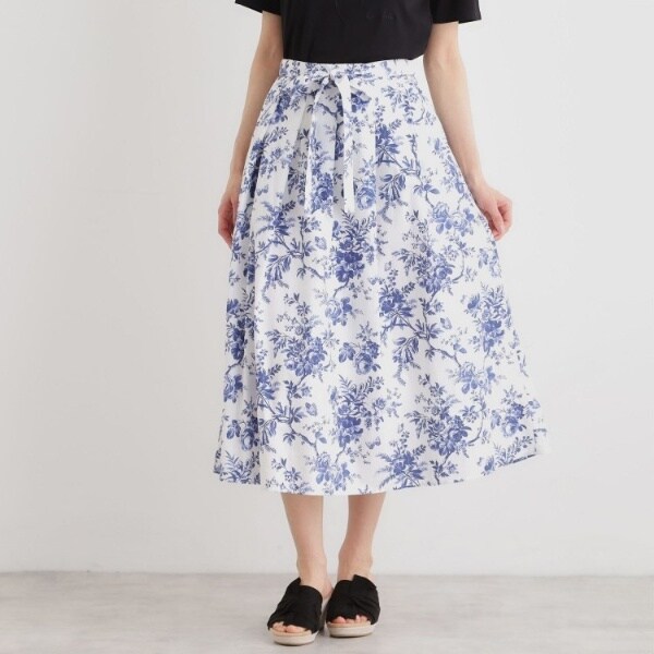 ローラ アシュレイ（LAURA ASHLEY）/【洗える／コットン100％／ウエストゴム／3colors】ウォールド ガーデン柄スカート_7