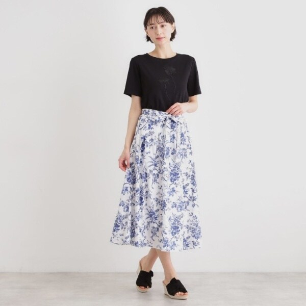 ローラ アシュレイ（LAURA ASHLEY）/【洗える／コットン100％／ウエストゴム／3colors】ウォールド ガーデン柄スカート_8