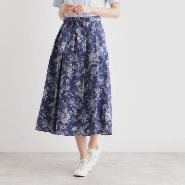 ローラ アシュレイ（LAURA ASHLEY）/【洗える／コットン100％／ウエストゴム／3colors】ウォールド ガーデン柄スカート_11