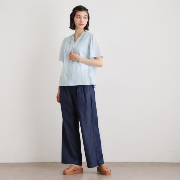 ローラ アシュレイ（LAURA ASHLEY）/【洗える／コットン100％】ヨーク刺繍ブラウス_7