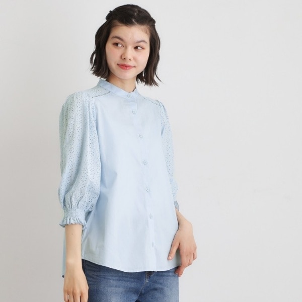 ローラ アシュレイ（LAURA ASHLEY）/【コットン100％／ゆったりシルエット】ブロダリーアングレーズ コットンブラウス