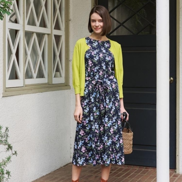 ローラ アシュレイ（LAURA ASHLEY）/【UVカット／接触冷感】ポリー柄 コットンジャージーワンピース 11,559円