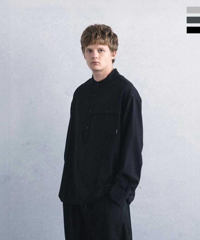 プラスフェニックス（plus phenix）/ +Phenix PULLOVER BAND COLLAR SHIRT