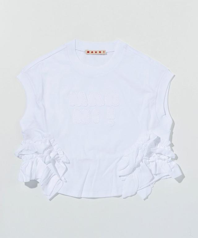 マルニ（maruni）/MARNI ワンポイントロゴ半袖ペプラムTシャツ