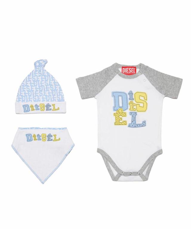 ディーゼル（DIESEL）/DIESEL(ディーゼル)Baby ブランドロゴロンパーススタイキャップ3点セット
