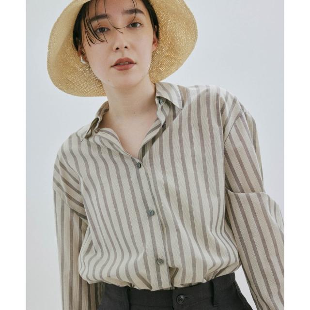 サロン アダム エ ロペ（SALON adam et rope’ ）/【NIPPON CULTURE】ワッシャーローンオーバーシャツ / 無地・ストライプ