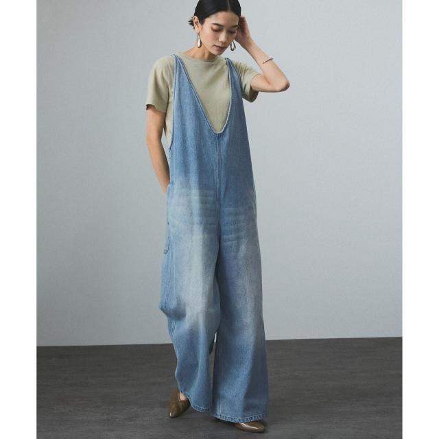 【アダムエロペ】デニムペンシルサロペット キナリ ADAM ET ROPE'（アダムエロペ）の「デニムペンシルサロペット