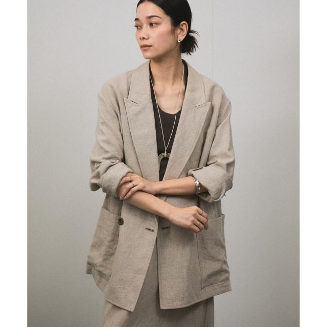 サロン アダム エ ロペ（SALON adam et rope’ ）/【セットアップ対応】リネンドンゴロスダブルジャケットの通販は