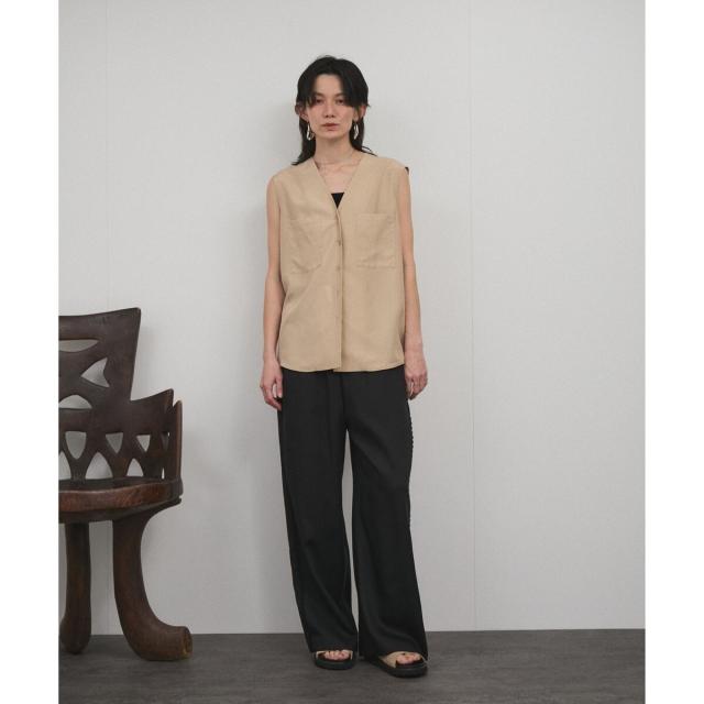 サロン アダム エ ロペ（SALON adam et rope’ ）/[25SS]GENTLE SILKジレ【セットアップ対応】_10