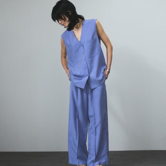 サロン アダム エ ロペ（SALON adam et rope’ ）/[25SS]GENTLE SILKジレ【セットアップ対応】_12