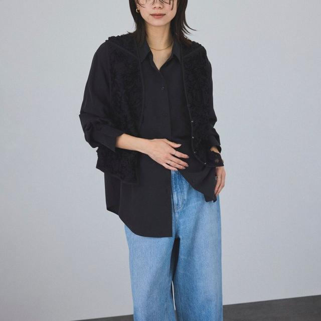 サロン アダム エ ロペ（SALON adam et rope’ ）/[25SS]GENTLE SILK シャツ【セットアップ対応】_1