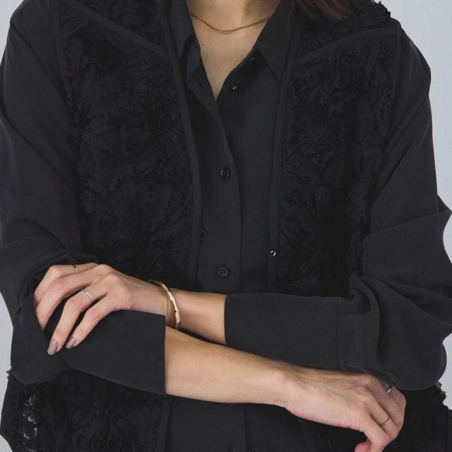 サロン アダム エ ロペ（SALON adam et rope’ ）/[25SS]GENTLE SILK シャツ【セットアップ対応】_9