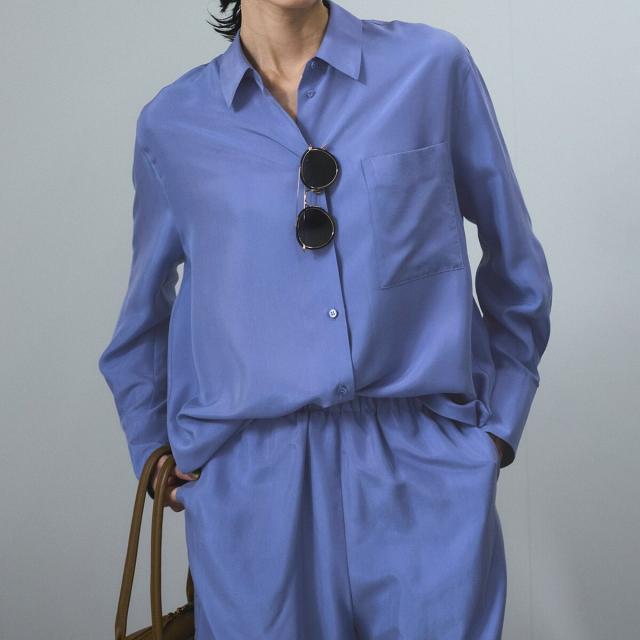 サロン アダム エ ロペ（SALON adam et rope’ ）/[25SS]GENTLE SILK シャツ【セットアップ対応】_15