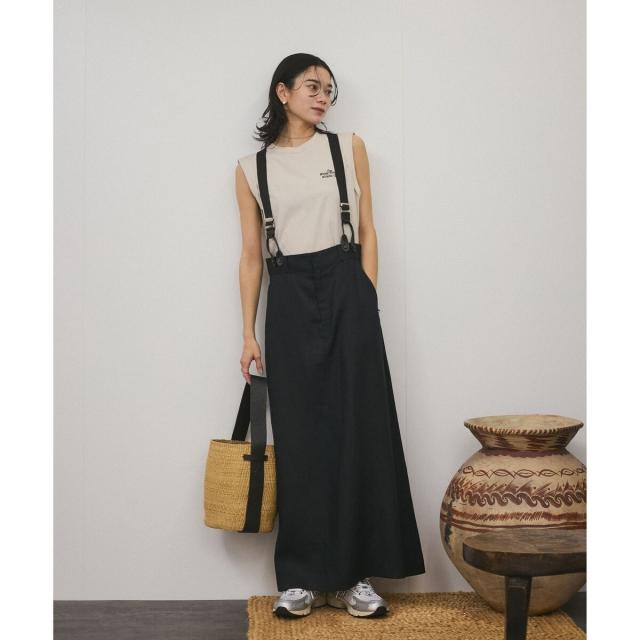 サロン アダム エ ロペ（SALON adam et rope’ ）/【WEB限定】ヨーロピアンフラックスリネンサスペンダースカート［取り外し可能］_1