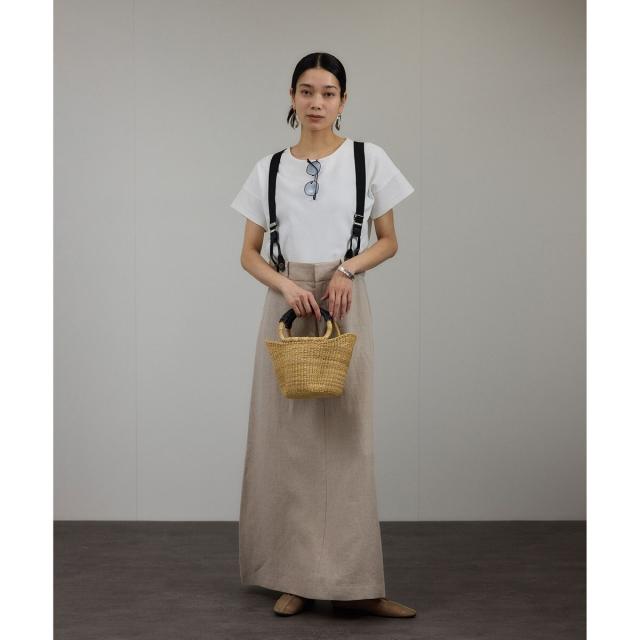 サロン アダム エ ロペ（SALON adam et rope’ ）/【WEB限定】ヨーロピアンフラックスリネンサスペンダースカート［取り外し可能］_2