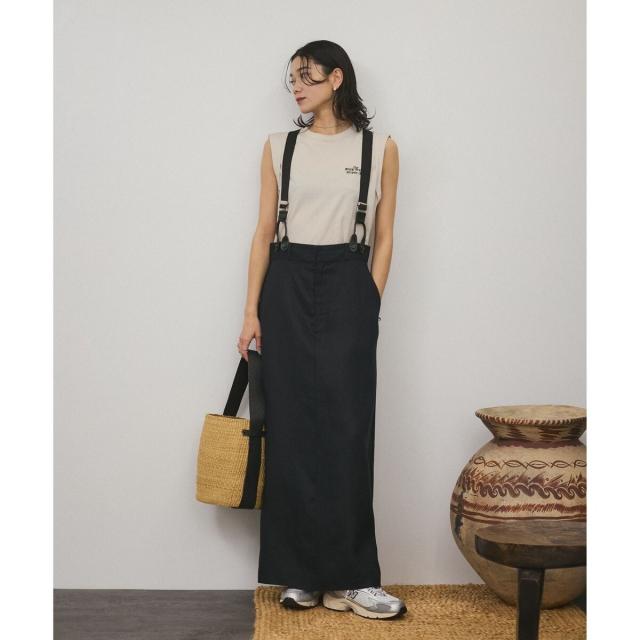 サロン アダム エ ロペ（SALON adam et rope’ ）/【WEB限定】ヨーロピアンフラックスリネンサスペンダースカート［取り外し可能］_3