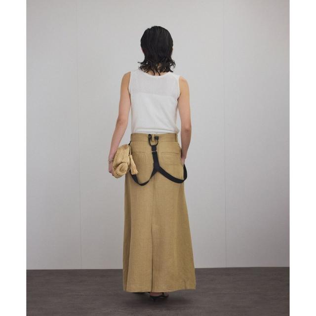 サロン アダム エ ロペ（SALON adam et rope’ ）/【WEB限定】ヨーロピアンフラックスリネンサスペンダースカート［取り外し可能］_19