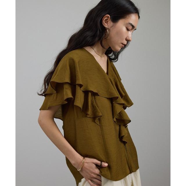 サロン アダム エ ロペ（SALON adam et rope’ ）/シルクブレンドラッフルカラーブラウス_2
