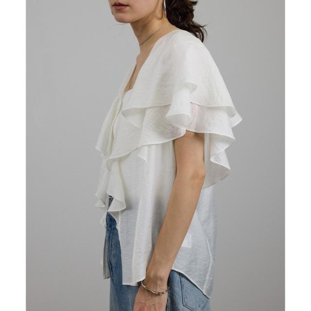 サロン アダム エ ロペ（SALON adam et rope’ ）/シルクブレンドラッフルカラーブラウス_14