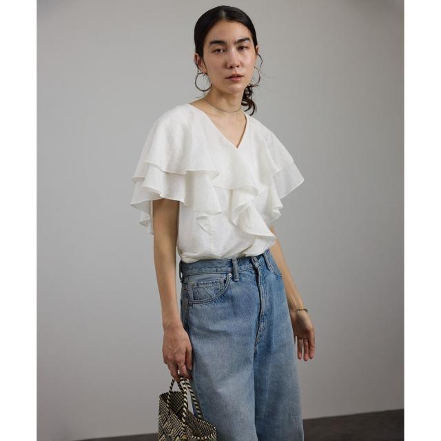 サロン アダム エ ロペ（SALON adam et rope’ ）/シルクブレンドラッフルカラーブラウス_15