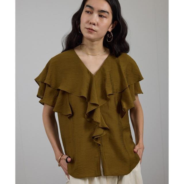 サロン アダム エ ロペ（SALON adam et rope’ ）/シルクブレンドラッフルカラーブラウス_18