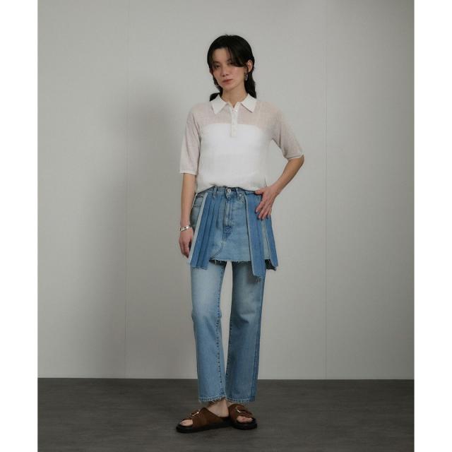 サロン アダム エ ロペ（SALON adam et rope’ ）/シアークレープクロップドポロシャツ_3