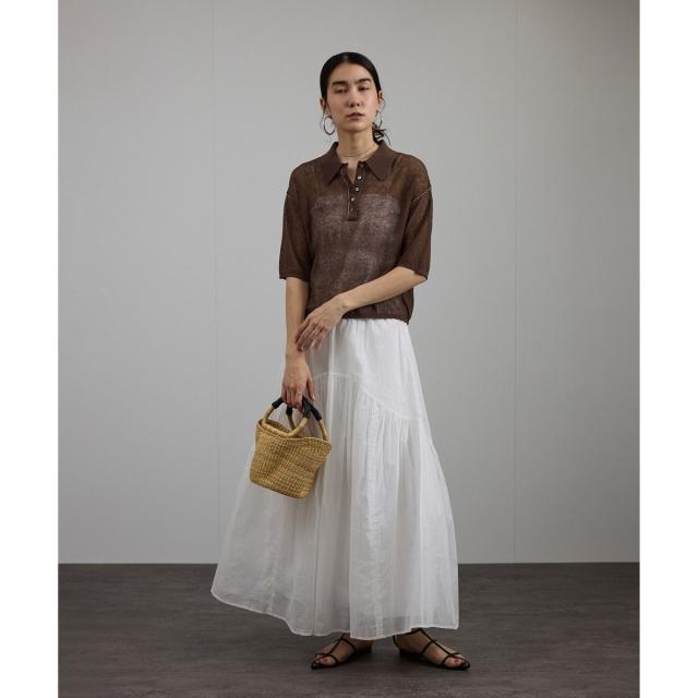 サロン アダム エ ロペ（SALON adam et rope’ ）/シアークレープクロップドポロシャツ_11